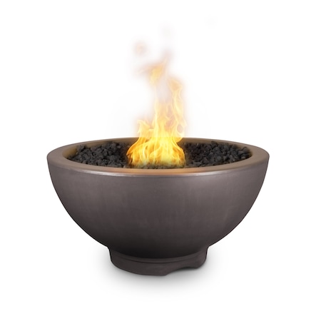 The Outdoor Plus 38 Round Sonoma Fire Pit - GFRC Concrete - Chestnut - Match Lit - Natural Gas OPT-SONMA38-CST-NG